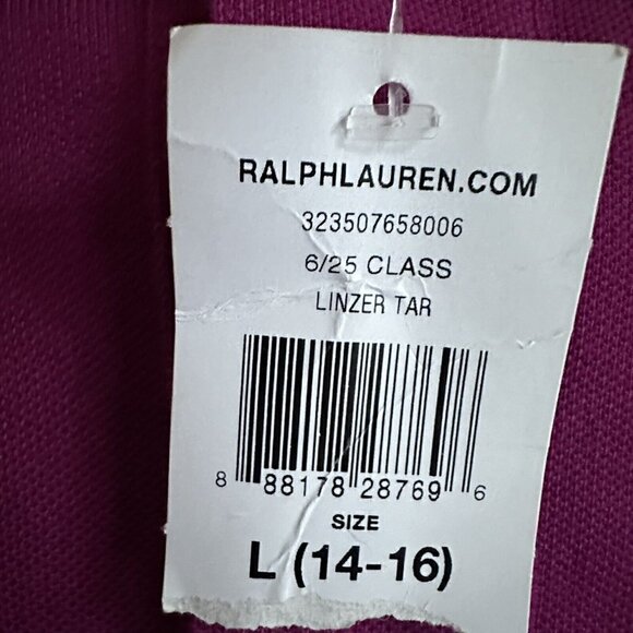 Polo Ralph Lauren Shirt Boys Large‎ 14 16 Magenta Long Sleeve New With Tags - Picture 4 of 6
